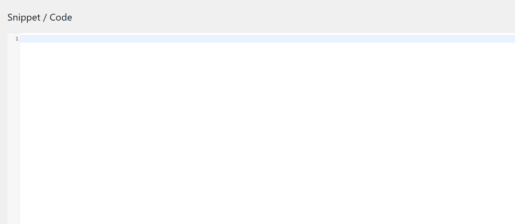 HFCM Snippet Code text area where you paste JSON-LD structured data schema markup